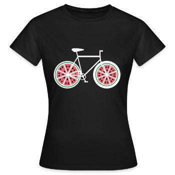 Watermelon Bicycle - Vélo, vélo, vélo de route, Fixie - T-shirt Femme - noir - Devant - AI Model Female 172 dark (172cm)