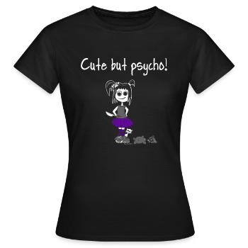 Chemise - Mignon mais psycho! Doux Girly Teddy Gothique - T-shirt Femme - noir - Devant - AI Model Female 172 dark (172cm)