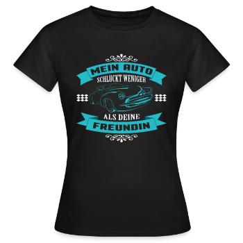 MA VOITURE AVALE MOINS QUE TES AMIS - T-shirt Femme - noir - Devant - AI Model Female 172 dark (172cm)