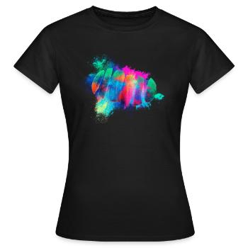 Tranches d'orange isolés colorés - T-shirt Femme - noir - Devant - AI Model Female 172 dark (172cm)