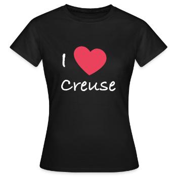 I Love Creuse - T-shirt Femme - noir - Devant - AI Model Female 172 dark (172cm)