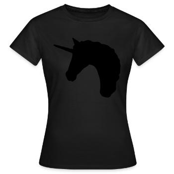 Einhorn Profil - Frauen T-Shirt - Schwarz - Vorne - AI Model Female 172 dark (172cm)