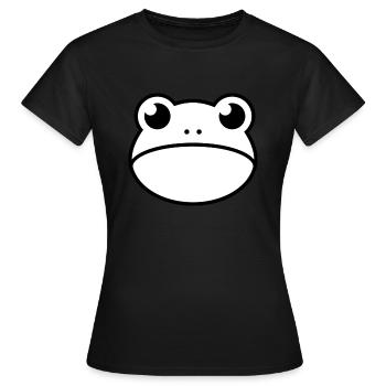 Émoticône Kawaii Frog Face - T-shirt Femme - noir - Devant - AI Model Female 172 dark (172cm)