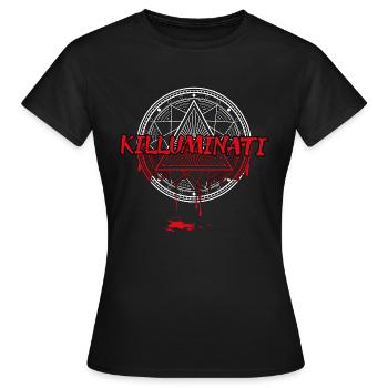 killuminati - T-shirt Femme - noir - Devant - AI Model Female 172 dark (172cm)
