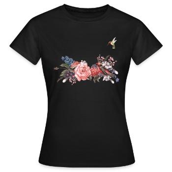 flower - Frauen T-Shirt - Schwarz - Vorne - AI Model Female 172 dark (172cm)