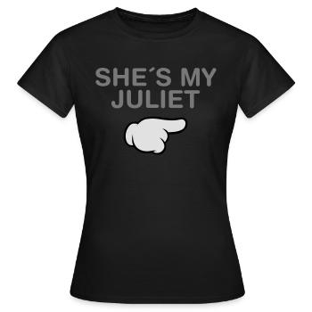 She´s My Juliet (Comic Hand) - T-shirt Femme - noir - Devant - AI Model Female 172 dark (172cm)