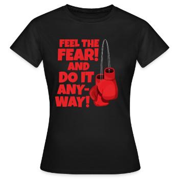Abattre la peur, boxe - T-shirt Femme - noir - Devant - AI Model Female 172 dark (172cm)