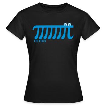 Pi Octopi Mathematik Mathe Nerd Geek lustige coole - Frauen T-Shirt - Schwarz - Vorne - AI Model Female 172 dark (172cm)