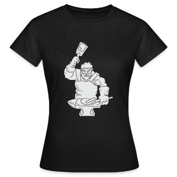 Forgeron avec enclume, marteau et pince - T-shirt Femme - noir - Devant - AI Model Female 172 dark (172cm)
