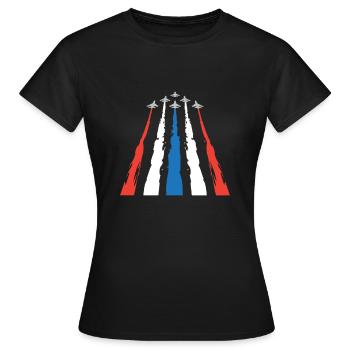 Flugshow, Kampfjet, Militärflugzeug - Frauen T-Shirt - Schwarz - Vorne - AI Model Female 172 dark (172cm)