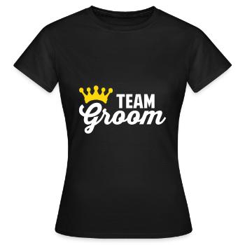 Groom de l'équipe, Bachelor Party, Crown, King - T-shirt Femme - noir - Devant - AI Model Female 172 dark (172cm)