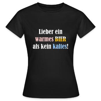 Warmes Bier - Frauen T-Shirt - Schwarz - Vorne - AI Model Female 172 dark (172cm)