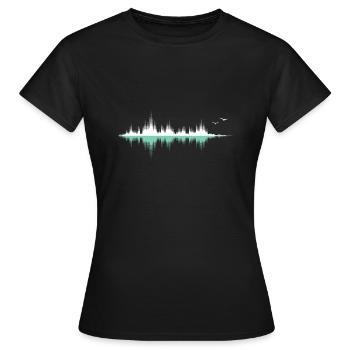Musique onde audio / onde sonore / fréquence audio - T-shirt Femme - noir - Devant - AI Model Female 172 dark (172cm)