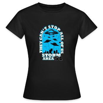 Storm Area 51 Alien Shirt - T-shirt Femme - noir - Devant - AI Model Female 172 dark (172cm)