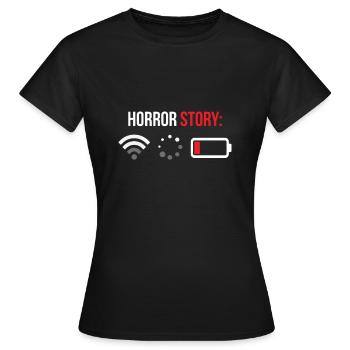 Wifi - Horror Story - Frauen T-Shirt - Schwarz - Vorne - AI Model Female 172 dark (172cm)