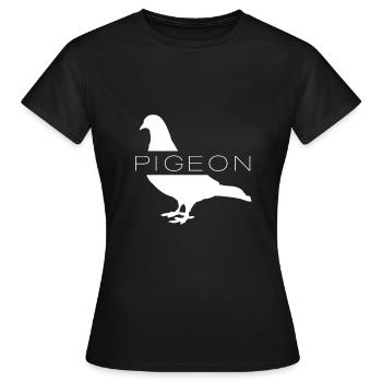 Pigeon, éleveur de pigeons, chuchoteur de pigeons, pigeon - T-shirt Femme - noir - Devant - AI Model Female 172 dark (172cm)