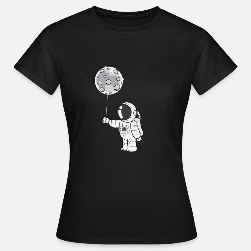 Astronaut with a moon balloon - Women's T-Shirt - black