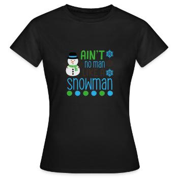 Bonhomme de neige - T-shirt Femme - noir - Devant - AI Model Female 172 dark (172cm)