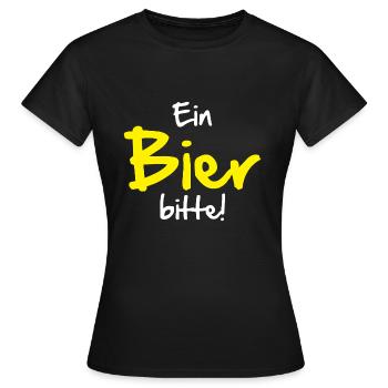 Ein Bier bitte - Frauen T-Shirt - Schwarz - Vorne - AI Model Female 172 dark (172cm)