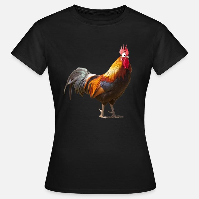 Comic Chicken- Comic Hahn - Frauen T-Shirt - Schwarz