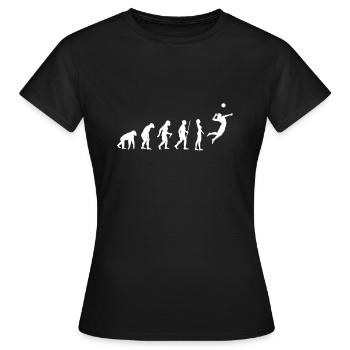 Volley-ball - Evolution de l’homme (Darwin) - T-shirt Femme - noir - Devant - AI Model Female 172 dark (172cm)