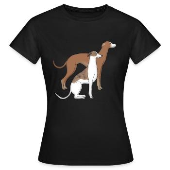 Two whippets - Women's T-Shirt - black - Front - AI Model Female 172 dark (172cm)