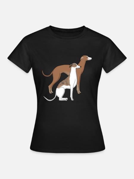 Zwei Whippets - Frauen T-Shirt - Schwarz