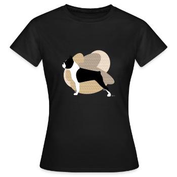 Hundesammlung von IxCÖ #Boston - Frauen T-Shirt - Schwarz - Vorne - AI Model Female 172 dark (172cm)