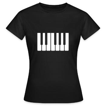 Piano / Klavier - Tasten - Frauen T-Shirt - Schwarz - Vorne - AI Model Female 172 dark (172cm)