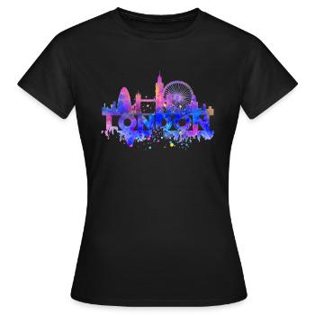 LONDON PASTEL - Frauen T-Shirt - Schwarz - Vorne - AI Model Female 172 dark (172cm)