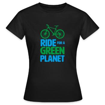 Fahrrad Umweltschutz Klimaschutz Radfahren Radeln - Frauen T-Shirt - Schwarz - Vorne - AI Model Female 172 dark (172cm)