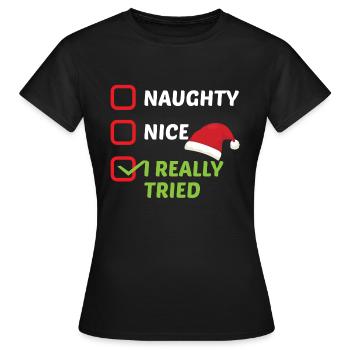 Noël laid - T-shirt Femme - noir - Devant - AI Model Female 172 dark (172cm)