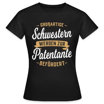 Großartige Schwestern werden zur Patentante... - Frauen T-Shirt - Schwarz - Vorne - AI Model Female 172 dark (172cm)