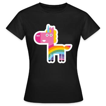 Iris unicorn - Women's T-Shirt - black - Front - AI Model Female 172 dark (172cm)