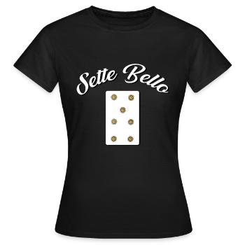 Sette Bello - Golden Seven - Design Sicile - T-shirt Femme - noir - Devant - AI Model Female 172 dark (172cm)