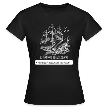 skipper pour voilier - T-shirt Femme - noir - Devant - AI Model Female 172 dark (172cm)