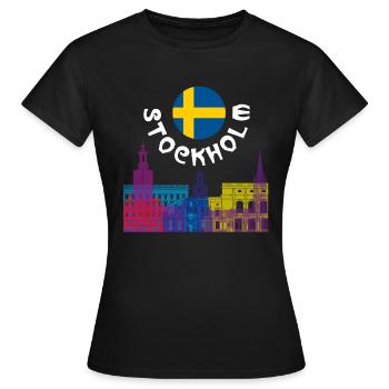 Stockholm - T-shirt Femme - noir - Devant - AI Model Female 172 dark (172cm)