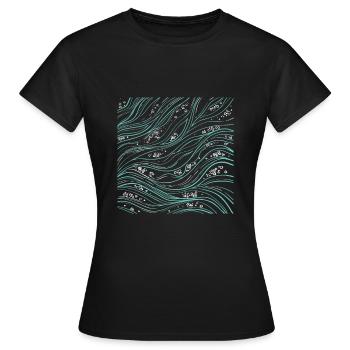 Ocean - Ocean Current Square - T-shirt Femme - noir - Devant - AI Model Female 172 dark (172cm)
