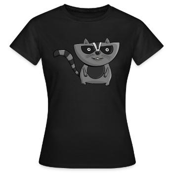 Intense raccoon - Women's T-Shirt - black - Front - AI Model Female 172 dark (172cm)