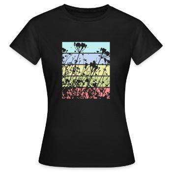 Motif floral de printemps - T-shirt Femme - noir - Devant - AI Model Female 172 dark (172cm)