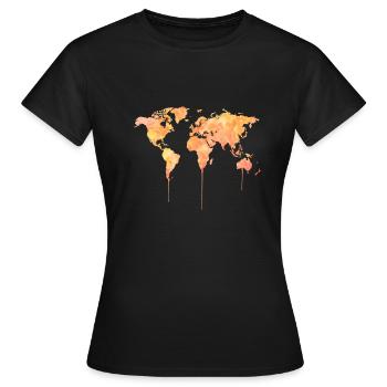 Weltkarte - Frauen T-Shirt - Schwarz - Vorne - AI Model Female 172 dark (172cm)