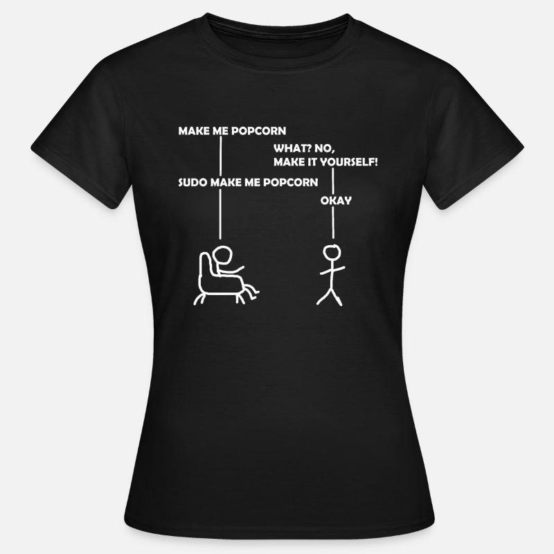 programmeur sudo informatique - T-shirt Femme - noir