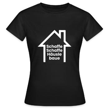 Construire une maison - Construire des maisons avec contour du H - T-shirt Femme - noir - Devant - AI Model Female 172 dark (172cm)