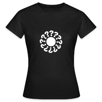 Points d’interrogation disposés en cercle - T-shirt Femme - noir - Devant - AI Model Female 172 dark (172cm)