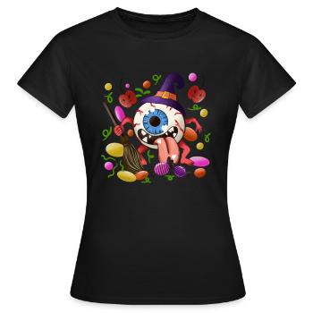 Eyeball Candy Happy Halloween Gift - Women's T-Shirt - black - Front - AI Model Female 172 dark (172cm)