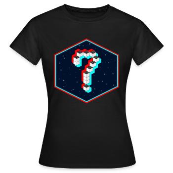 The question - Women's T-Shirt - black - Front - AI Model Female 172 dark (172cm)