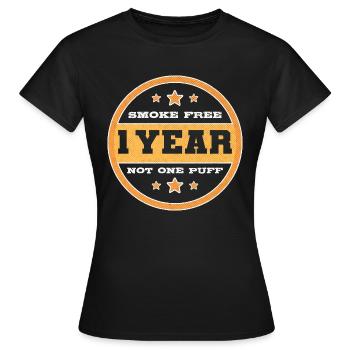 1 Jahr Rauchfrei 2021 Nichtraucher Rauchverbot - Frauen T-Shirt - Schwarz - Vorne - AI Model Female 172 dark (172cm)