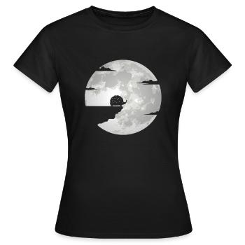 Igel Mond Igelmotiv Vollmond - Frauen T-Shirt - Schwarz - Vorne - AI Model Female 172 dark (172cm)