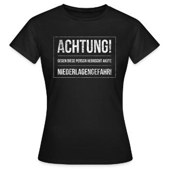 Im Tischtennis wirst du gegen mich verlieren - Frauen T-Shirt - Schwarz - Vorne - AI Model Female 172 dark (172cm)