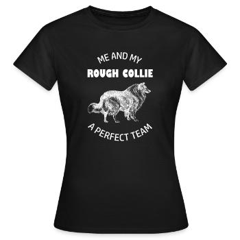 Rough Collie Perfect Team - Frauen T-Shirt - Schwarz - Vorne - AI Model Female 172 dark (172cm)